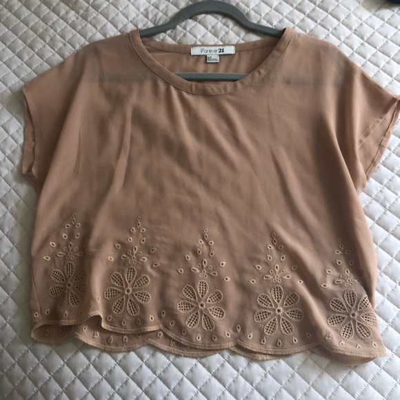 Forever 21 Tops - Forever 21 Embroidered Crop Top